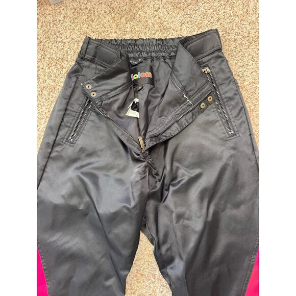 SLALOM Men's snow pants/shell, Vintage 80's-90's, Black & Pink, 34 - Picture 7 of 13
